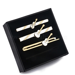 3Pcs 3 Styles Guitar Brass Tie Clips with Chain&nbsp;PW-WG51E18-01