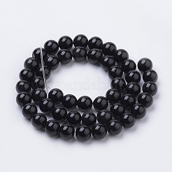 Natural Black Onyx Beads Strands&nbsp;G-S259-19-10mm