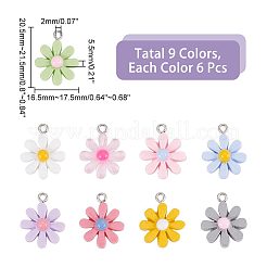 54Pcs 9 Styles Opaque & Transparent Resin Pendants&nbsp;RESI-AR0001-38
