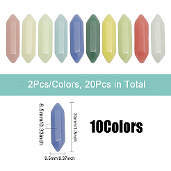 20Pcs 10 Colors  Synthetic Luminous Stone Double Terminated Points&nbsp;FIND-CA0007-91