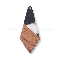 Pearlized Resin & Walnut Wood Pendants&nbsp;WOOD-C016-01A