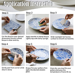 6Pcs 6 Styles Paper Ceramic Decals&nbsp;DIY-SD0002-07C