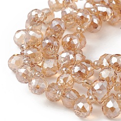 Transparent Electroplate Glass Beads Strands&nbsp;X-EGLA-F152A-PL02