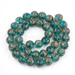Handmade Gold Sand Lampwork Beads&nbsp;LAMP-T006-06E