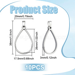 10Pcs 304 Stainless Steel Open Back Bezel Pendants&nbsp;HJEW-UN00100