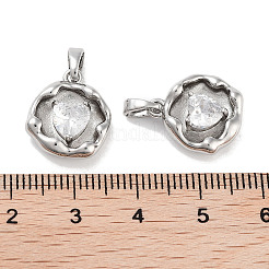 Brass Micro Pave Cubic Zirconia Pendants&nbsp;KK-C051-40P-02