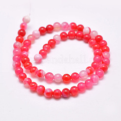 Natural Striped Agate/Banded Agate Bead Strands&nbsp;G-G962-8mm-04