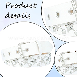 Alloy Star Rivets PU Leather Chain Belts&nbsp;DIY-WH20007-291E