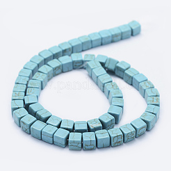 Synthetic Turquoise Beads Strands&nbsp;TURQ-F009-02-6x6mm