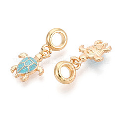 Alloy Enamel Sea Turtle European Dangle Charms&nbsp;FIND-B034-52G-01