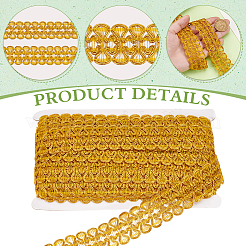 13 Yards Polyester Braided Metallic Lace Trim&nbsp;DIY-WH0632-44