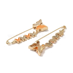 Real 18K Gold Plated Brass with Rhinestone Brooches&nbsp;JEWB-M040-01G-02
