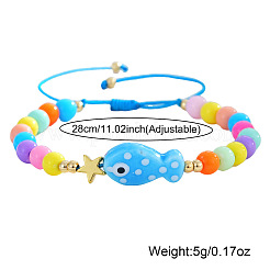 Ocean Style Fish Porcelain Bead Braided Bracelets&nbsp;LS-YA5775