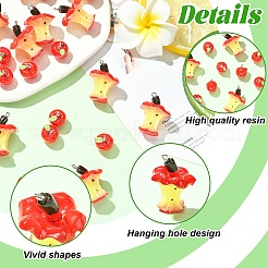 20Pcs 2 Styles Apple Resin Charms&nbsp;RESI-YW0004-67