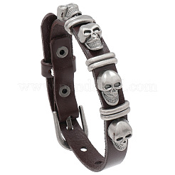 Alloy Skull Rivets Bracelet&nbsp;BJEW-C037-03B