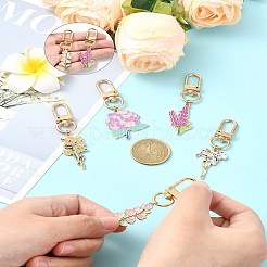Alloy Enamel Flower Pendant Decorations&nbsp;HJEW-YW00023-01