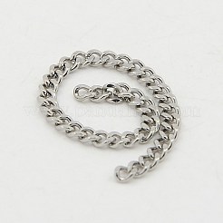 Tarnish Resistant 3.28 Feet 304 Stainless Steel Curb Chain Twist Link Chains&nbsp;X-CHS-K001-18-2.2mm