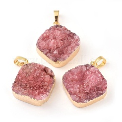 Electroplated Natural Dyed Druzy Quartz Pendants&nbsp;G-I251-02G