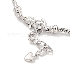 3MM Brass European Style Round Snake Chain Bracelets for Jewelry Making&nbsp;BJEW-G703-04P