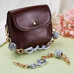 2Pcs 2 Style Oval & Round Beads Acrylic Bag Handle&nbsp;FIND-GN0001-16B
