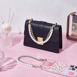 2Pcs 2 Colors ABS Plastic Imitation Pearl Purse Strap Extenders&nbsp;AJEW-UN0002-26