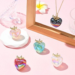 5Pcs 5 Colors Alloy Resin Pendants&nbsp;RESI-CJ0004-90