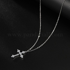 Cubic Zirconia Cross Pendant Necklace&nbsp;ZV5438-2