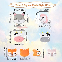 12Pcs 6 Style Food Grade Eco-Friendly Silicone Beads&nbsp;SIL-SC0001-15