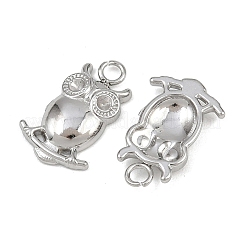 304 Stainless Steel Owl Pendant Rhinestone Settings&nbsp;STAS-H242-02P