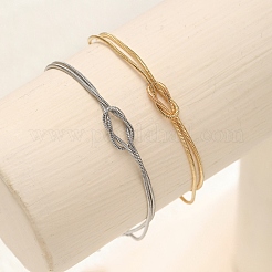 2Pcs Simple Alloy Love Knot Couple Bracelet Set&nbsp;PW-WGF0160-01