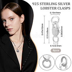 6 Set 925 Sterling Silver Lobster Claw Clasps&nbsp;STER-BBC0001-18