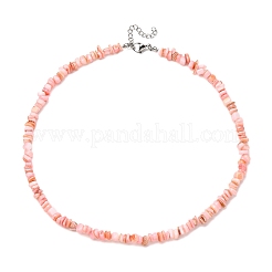 Dyed Natural Freshwater Shell Nuggets Beaded Necklaces&nbsp;NJEW-JN05488-04
