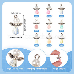 18Pcs 9 Colors Resin & Glass Pearl Angel Pendants&nbsp;FIND-TA0004-23