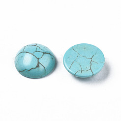 Craft Findings Dyed Synthetic Turquoise Gemstone Flat Back Dome Cabochons&nbsp;TURQ-S266-16mm-01