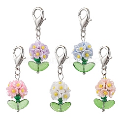 Resin & Glass Beaded Pendant Decorations&nbsp;HJEW-MZ00169