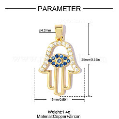 Religion Brass Micro Pave Blue Cubic Zirconia Pendants&nbsp;CU-OY001-04G