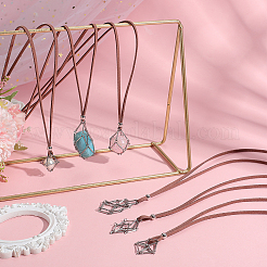 6Pcs 3 Styles Crystal Holder Cage Necklace&nbsp;MAK-SC0001-41P