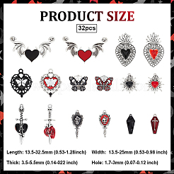 32Pcs 16 Styles Alloy Enamel Pendants&nbsp;FIND-ME0001-97