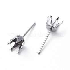 Tarnish Resistant 304 Stainless Steel Post Stud Earring Settings&nbsp;STAS-E466-20P