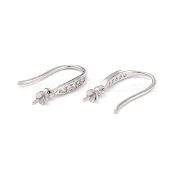 Rack Plating Brass Micro Pave Cubic Zirconia Earring Hooks&nbsp;ZIRC-F126-05P