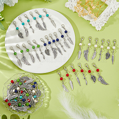 60Pcs Alloy & Synthetic Turquoise Locking Stitch Markers&nbsp;HJEW-DC00087