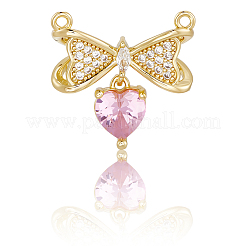 8Pcs Brass Micro Pave Cubic Zirconia Connector Charms&nbsp;KK-BBC0019-38