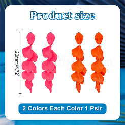 2 Pairs 2 Colors Alloy Acrylic Dangle Stud Earrings&nbsp;EJEW-AR0001-14