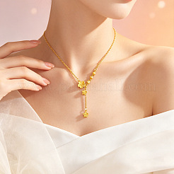 Brass Flower Tassel Pendant Necklaces for Women&nbsp;WG8DA3A-01