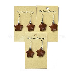 Natural & Synthetic Mixed Stone Star Dangle Earrings&nbsp;EJEW-I315-03P