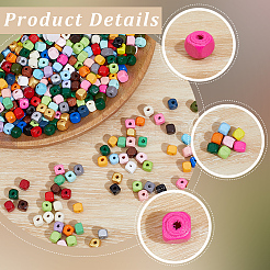 Spray Painted Wooden Beads&nbsp;WOOD-PA0001-53C