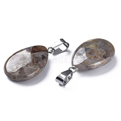 Teardrop Dyed Natural Crazy Agate Obsidian Pendants&nbsp;G-Q368-12