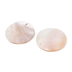 Flat Round Freshwater Shell Pendants&nbsp;X-SHEL-M005-41
