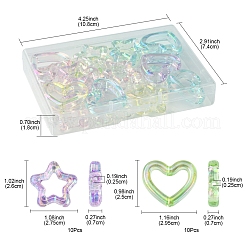 20Pcs 2 Styles UV Plating Transparent Acrylic Beads&nbsp;OACR-FS0001-81