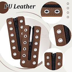 PU Leather Lace-in Shoe Zipper Inserts&nbsp;DIY-WH0671-072B